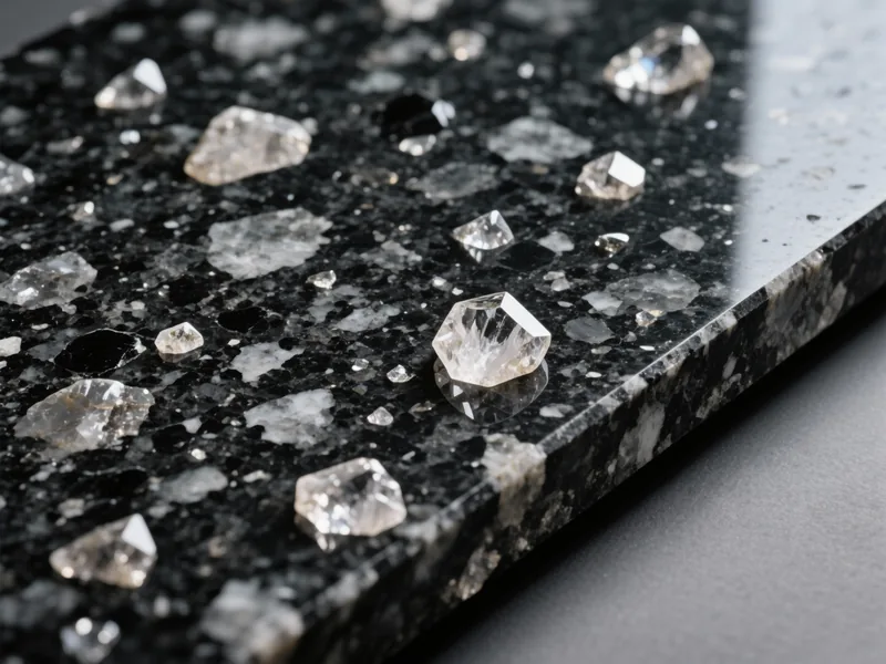 Chapa de granito preto e cinza polido